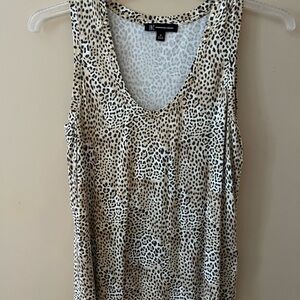 INC International Concepts Women's Leopard Print Tank Top - Cream